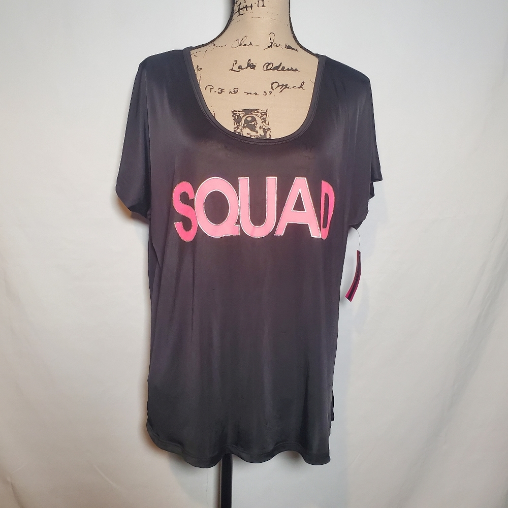 Material girl active cap sleeve graphic top nwt